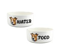 Purely Home Cartoon Staffy Food & Water Bowl Set