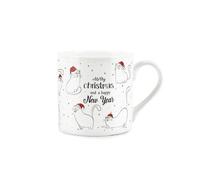 Purely Home Cat Christmas Mug - Festive Novelty Xmas Gift - Bone China Tea/coffee Cup