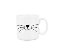 Purely Home Cat Whiskers Mug - Cute Ceramic Tea Coffee Cup Novelty Gifts for Cat Lovers