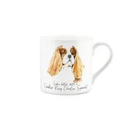 Purely Home Cavalier Spaniel Mug - Lifes Better With A Cavalier Spaniel Bone China White Mug - Tea/coffee Gift For Dog Lovers