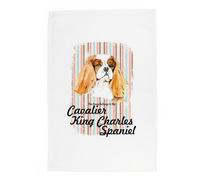Purely Home Cavalier Spaniel Tea Towel - Novelty Dog Themed Gift Kitchen Linen/dish Cloth