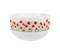 Purely Home Ceramic Cereal Bowl 1pc - 650ml Floral Dinnerware Bowl for Soup/Cereal, Red Poppies
