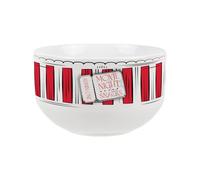 Purely Home Ceramic Popcorn Bowl 1pc - 650ml Decorative Dinnerware Bowl for Popcorn/Snacks, Striped Movie Snacks Pattern
