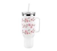 Purely Home Cherry Blossom - 40Oz Stainless Steel Xl Travel Cup With Straw And Lid