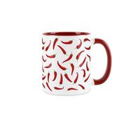 Purely Home Chilli Pepper Mug - Live Life With A Little Spice - Tea/coffee Ceramic Red & White Cup Novelty Gift/present