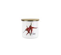 Purely Home Chilli Spice Jar - Mini Storage Canister - Classic Cooking Herbs Metal Enamel Food Storage Container