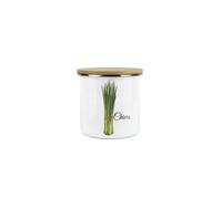 Purely Home Chives Herb Jar - Mini Storage Canister - Cooking Herbs Metal Enamel Food Storage Container
