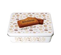 Purely Home Chocolate Bourbon Biscuit Tin - Rectangular Metal Storage Container for Baking Novelty Kitchen Gifts 195 x 125 x 75mm
