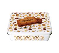 Purely Home Chocolate Bourbon Biscuit Tin - Rectangular Metal Storage Container For Baking Novelty Kitchen Gifts 195 X 125 X 75mm
