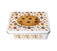 Purely Home Chocolate Chip Cookie Biscuit Tin - Rectangular Metal Storage Container For Baking Novelty Kitchen Gifts 195 X 125 X 75mm