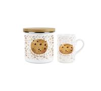 Purely Home Chocolate Chip Cookie Mug & Canister Gift Set - Novelty Gifts For Foodies - Ceramic Mug & Enamel Biscuit Tin/cookie Jar Present