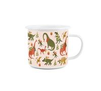 Purely Home Christmas Dinosaurs Enamel Mug - White Camping Novelty Durable Hot Drinks Outdoor Cup For Travel Picnics Home Hiking