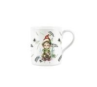 Purely Home Christmas Elf Mug - Xmas Festive Novelty Mug Gift - Small Bone China White Mug Coffee/Tea Present