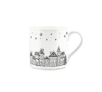 Purely Home Christmas Festive Winter Village - Fine Bone China White Mug Coffee/Tea Present Xmas Gift