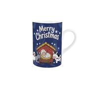 Purely Home Christmas Nativity Mug - Blue Traditional Religious Xmas Decor Tea/Coffee Ceramic Drinks Cup Present