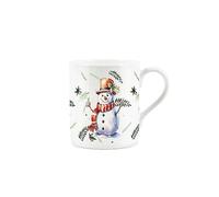 Purely Home Christmas Snowman Mug - Xmas Festive Novelty Mug Gift - Small Bone China White Mug Coffee/Tea Present