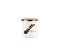 Purely Home Cinnamon Herbs Mini Storage Canister - White Classic Cooking Herbs Metal Enamel Food Storage Container