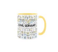 Purely Home Civil Servant Mug - Novelty Funny Government Service Staff Gift - Tea/Coffee Yellow Ceramic Cup Present for Workers of The Crown