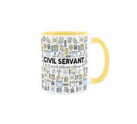 Purely Home Civil Servant Mug - Novelty Funny Government Service Staff Gift - Yellow Ceramic Cup Present For Workers Of The Crown
