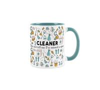 Purely Home Cleaner Mug - Humorous Cleaning Themed Novelty Gifts - Tea/coffee Hot Drinks Blue Ceramic Cup Present