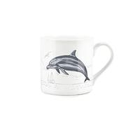 Purely Home Coastal Animals Dolphin Seaside Themed Mug - Fine Bone China White Coffee/Tea Present Gift