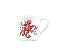 Purely Home Coastal Animals Octopus Seaside Themed Mug - Fine Bone China White Coffee/Tea Present Gift