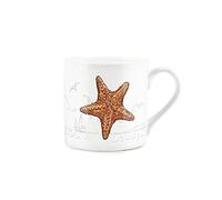 Purely Home Coastal Animals Starfish Seaside Themed Mug - Fine Bone China White Coffee/Tea Present Gift