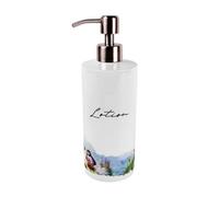 Purely Home Coastal Puffins Stainless Steel Lotion Dispenser - Pump Action Refillable Bathroom & Kitchen Décor