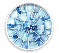 Purely Home Coastal Scallops Melamine/Plastic - Outdoor/Picnic/BBQ Round Serving Platter Tray
