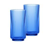 Purely Home Cobalt Blue Plastic Acrylic Outdoor Drinking Cups - Jumbo 22oz Picnic & Camping Drinkware - Set of 2