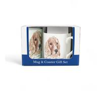 Purely Home Cocker Spaniel Mug & Coaster Gift Set - Lifes Better With A Cocker Spaniel - Mug And Glass Coaster Set - Present For Dog Lovers