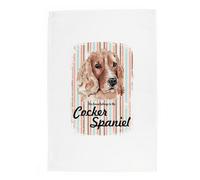 Purely Home Cocker Spaniel Tea Towel - Novelty Dog Themed Gift Kitchen Linen/dish Cloth