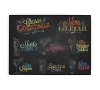 Purely Home Cocktail Menu Worktop Protector - Large Textured Glass Chopping Board