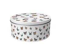 Purely Home Colourful Butterflies Large Cake Tin - Pretty Kitchen Gifts For Nature Lovers - Round Metal Storage Container For Baking 23 X 10Cm