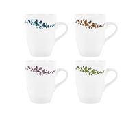 Purely Home Colourful Butterfly Mugs Set - Pretty Flying Insects Nature Wildlife Gift - Tea/coffee Ceramic Cup Present Set Of Four