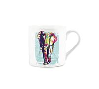 Purely Home Colourful Elephant Mug - Fine Bone China White Coffee/Tea Present Gift