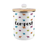 Purely Home Colourful Farm Animals Compost Caddy - Metal 2L Decorative Kitchen Food Waste Bin