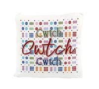 Purely Home Colourful Welsh Cwtch Velvet Cushion