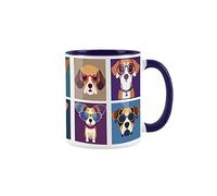Purely Home Cool Pets Beagles Mug - Pets Navy Blue Coffee/Tea Gift 11oz
