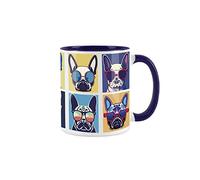 Purely Home Cool Pets Frenchies French Bulldog Mug - Pets Navy Blue Coffee/Tea Gift 11oz