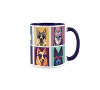 Purely Home Cool Pets German Shepherd Alsatian Mug - Pets Navy Blue Coffee/Tea Gift 11oz