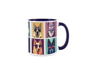 Purely Home Cool Pets German Shepherd Alsatian Mug - Pets Navy Blue Coffee/Tea Gift 11oz