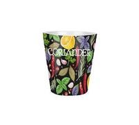 Purely Home Coriander Herbs Plant Pot - Small Ceramic Plant Pot With Drainage Hole Gift