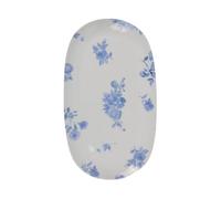 Purely Home Cottage Floral Melamine Plastic Small Serving Platter - Blue & White Outdoor Dining Reusable Dinnerware/Serveware Gift - Dishwasher Safe & Break-Resistant