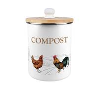 Purely Home Country Farm Animals Compost Caddy - Enamel 2L Kitchen Food Waste Bin