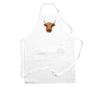 Purely Home Country Farm Highland Cow Apron - Farm Kitchen Cooking & Baking Gift