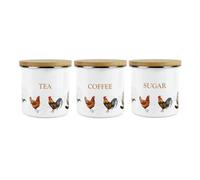 Purely Home - Country Farm - Tea, Coffee & Sugar Canisters - Kitchen Storage Jars (Large)