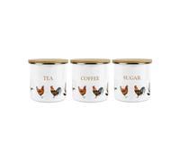 Purely Home - Country Farm - Tea, Coffee & Sugar Canisters - Kitchen Storage Jars (Medium)