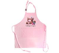Purely Home Crafting In Progress Apron - Pink Sewing Machine Crafty Gifts For Her - Adjustable Neck/waist Ties Textiles Arts & Crafts Apron