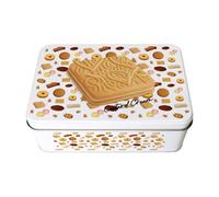 Purely Home Custard Cream Biscuit Tin - Rectangular Metal Storage Container For Baking Novelty Kitchen Gifts 195 X 125 X 75mm